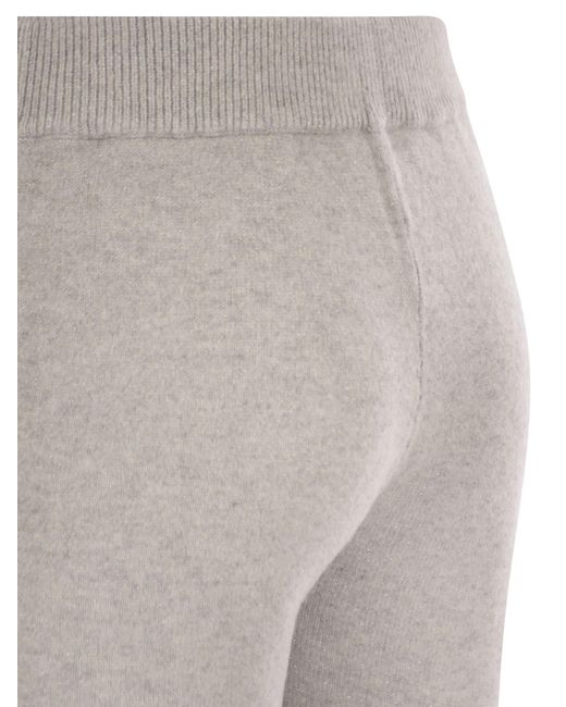 Peserico Gray Wool And Cashmere Trousers With Lurex
