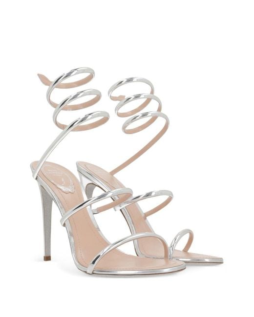 Rene Caovilla White Cleo Heel Sandals