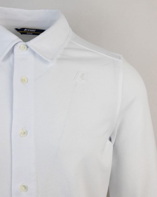 K-Way White Camicia Timothee Pique Bianca