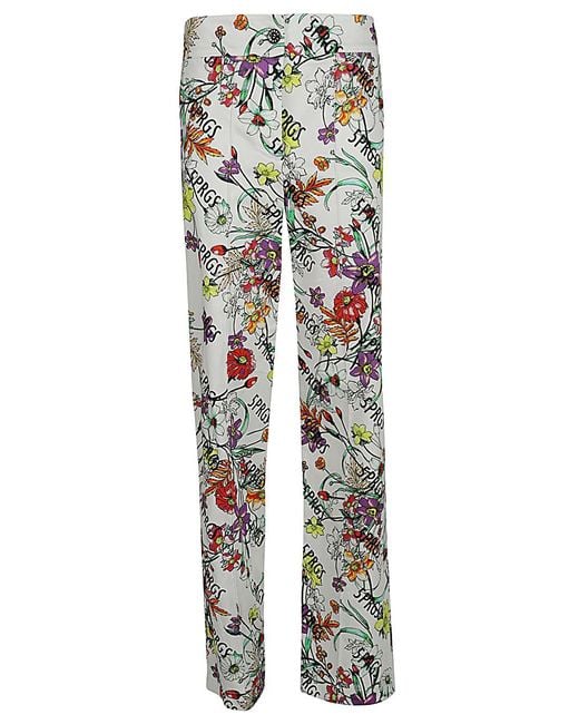 5 PROGRESS White Printed Cotton Trousers