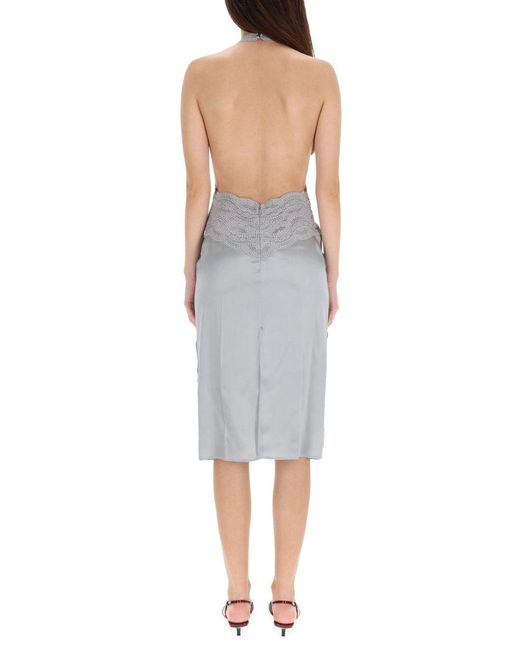 Gucci Gray Silk Satin Dress