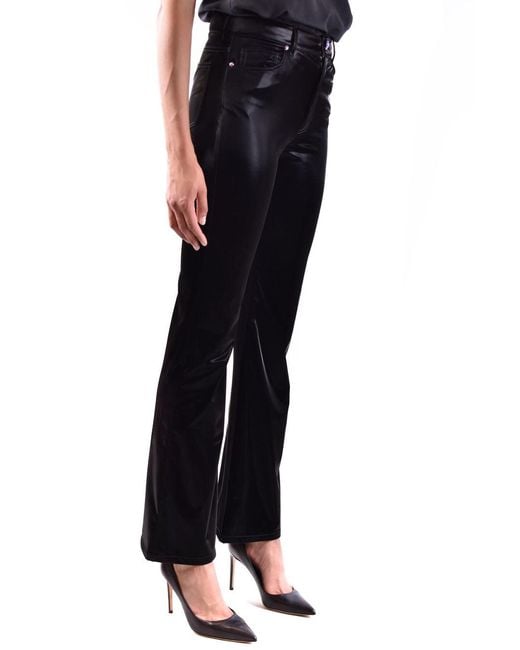 PAIGE Black Coated-Finish Jeans