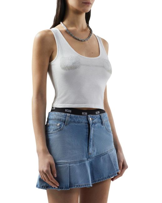 Gcds Hello Kitty Gedrukte Beha Top in het White