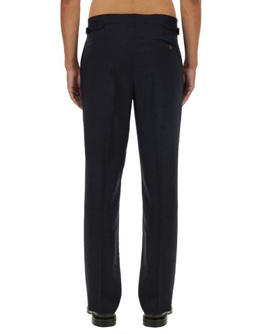 Vivienne Westwood Blue Straight-Leg Tailored Pants With Classic Waistband for men