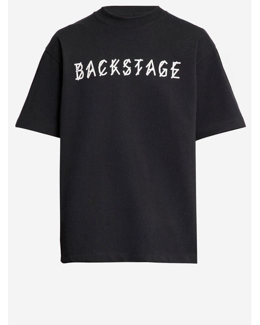 44 Label Group Black Backstage Cotton T Shirt With Logo for men