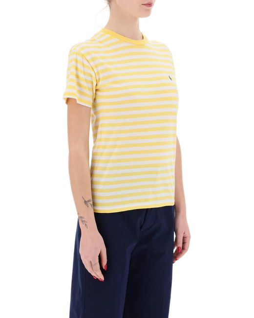Striped Crewneck T-shirt Polo Ralph Lauren en coloris Yellow