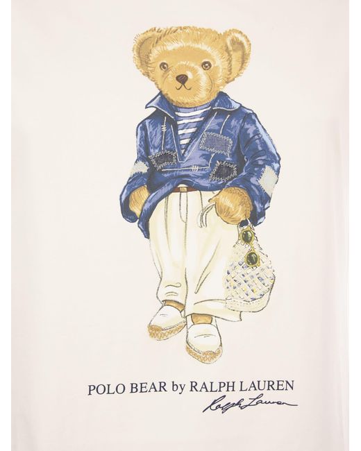 Polo Ralph Lauren Polo Bear Jersey T -shirt in het White