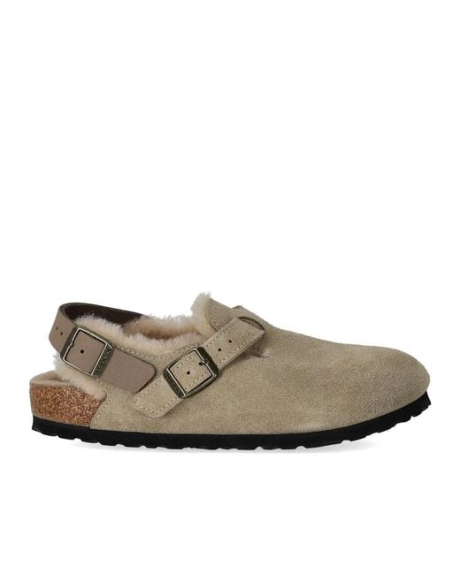 Birkenstock Gray Tokio Shearling Taupe Clog