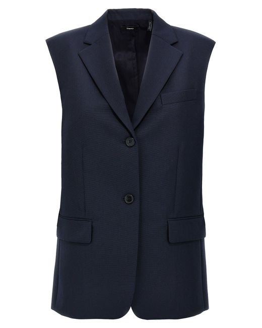 Theory Theorie Wollen Vest in het Blue