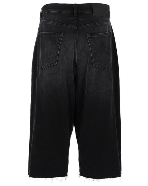 MM6 by Maison Margiela Black Casual Mini Cotton Shorts For for men