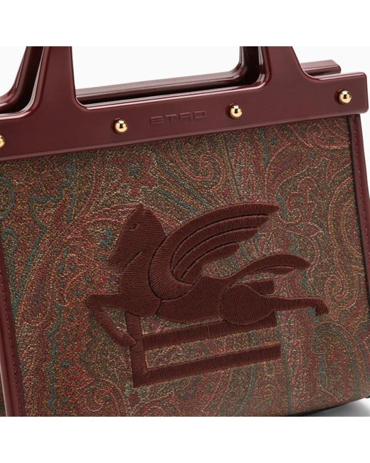 Etro Brown Love Trotter Small Bag With Jacquard Pattern