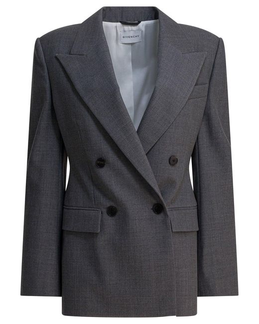 Givenchy Wollen Blazer Met Dubbele Rij Knopen in het Black