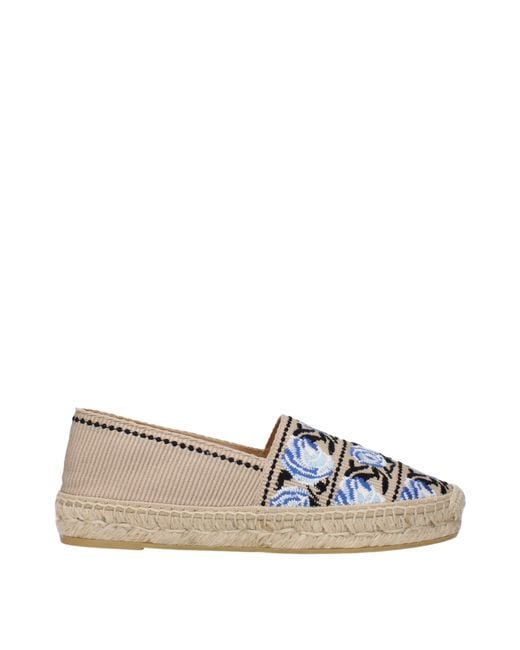 Prada Blue Espadrilles With Print And Rubber Sole