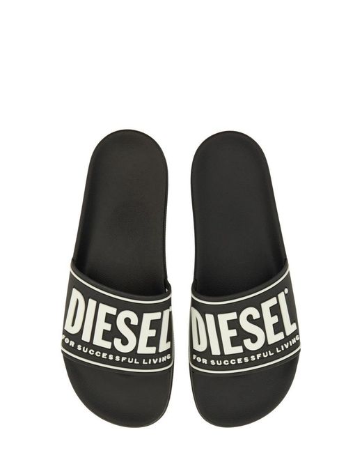 DIESEL Black Slide Sandal "Mayemi" for men