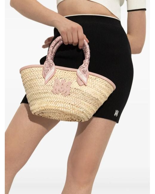Amiri Pink Raffia Tote Bag
