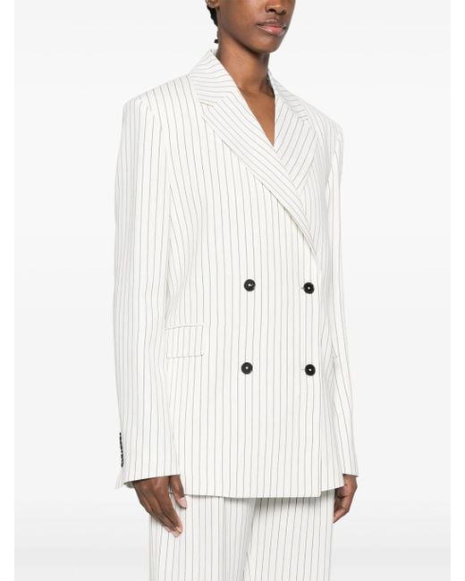 Loulou de Saison White Double-Breasted Jacket Clothing