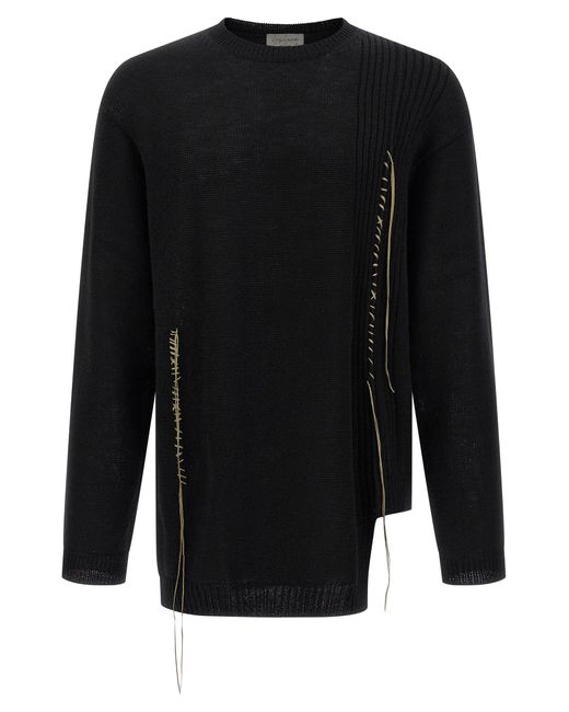 Yohji Yamamoto Black Hem Wool Sweater for men