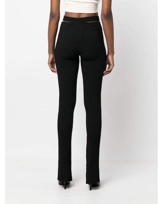 ANDREADAMO Ribgebreide Broek in het Black