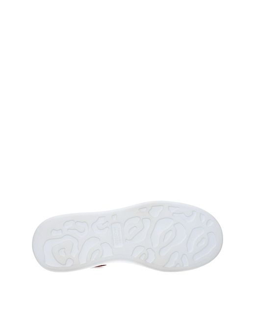 Alexander McQueen White Sneakers Oversize Uomo Pelle Bianco/Rosso for men