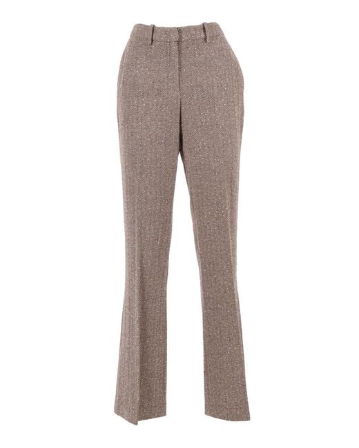 Ermanno Scervino Gray Tailored Straight-Leg Pants