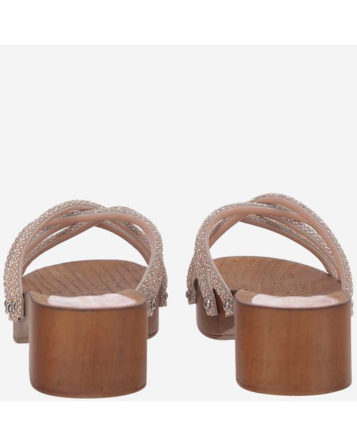 COLOUR MARKET® Brown Farbmarktkristallsandale mit Strasssteinen