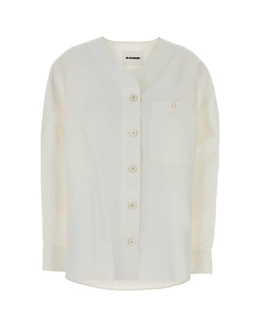 Jil Sander White Regular Solid Shirt