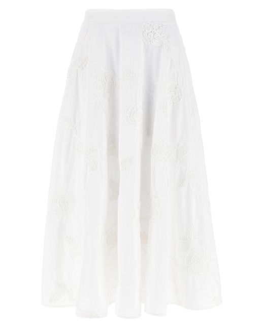 ROTATE BIRGER CHRISTENSEN White 'Flower Maxi' Skirt
