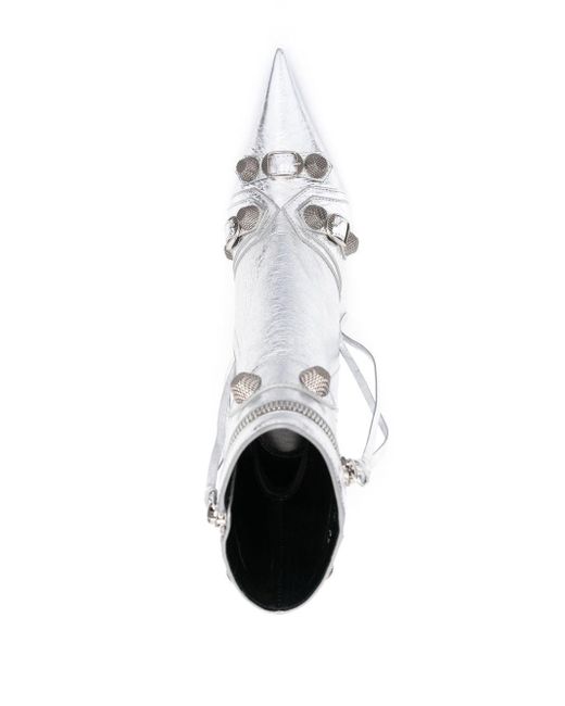 Balenciaga White Le Cagole Lederstiefel