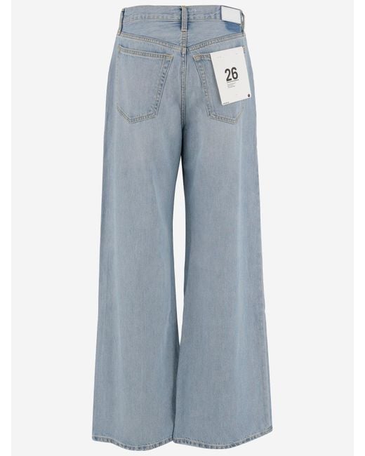 Re/done Blue Cotton And Lyocell Jeans