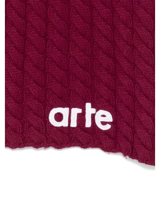 Arte' Blue Textured Logo Scarf for men