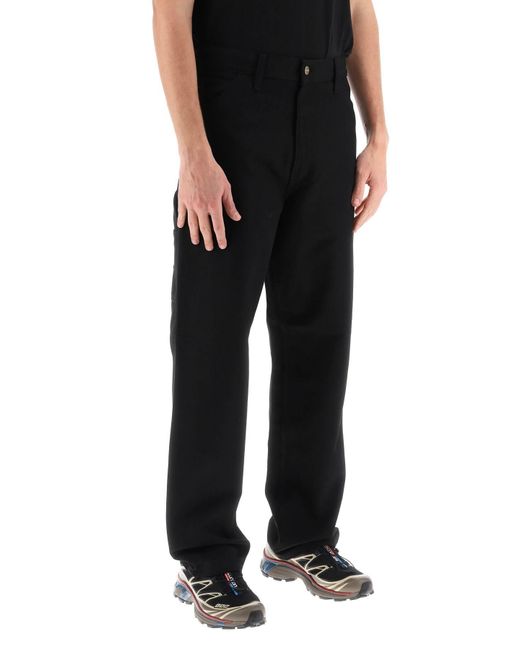 Pantalones de doble rodilla de algodón orgánico de Carhartt de hombre de color Black