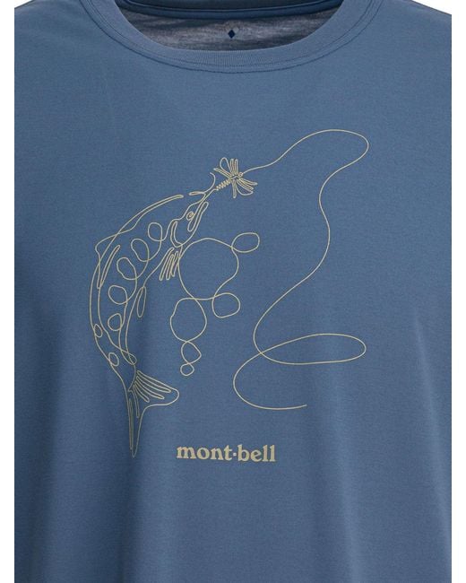 Montbell Lightblue Polyester T-Shirt