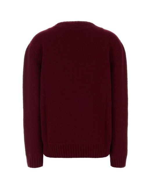 Prada Red Burgundy Wool Blend Sweater
