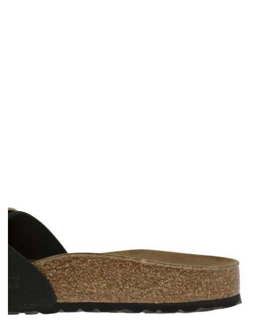 Birkenstock Black Madrid Big Buckle Flat Sandale