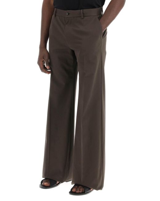 Pantalone Sartoriale In Cotone di Dolce & Gabbana in Gray da Uomo