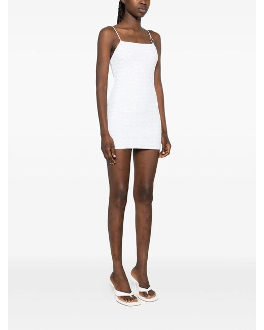 Oseree White Paillettes Mini Dress