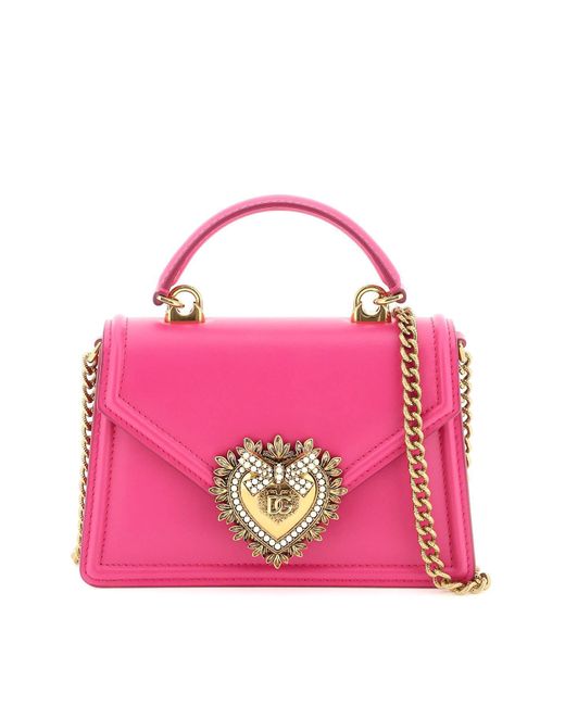 Dolce & Gabbana Leather Small 'devotion' Bag in het Pink