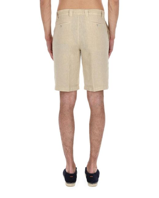 120% Lino Natural Linen Mini Shorts For for men