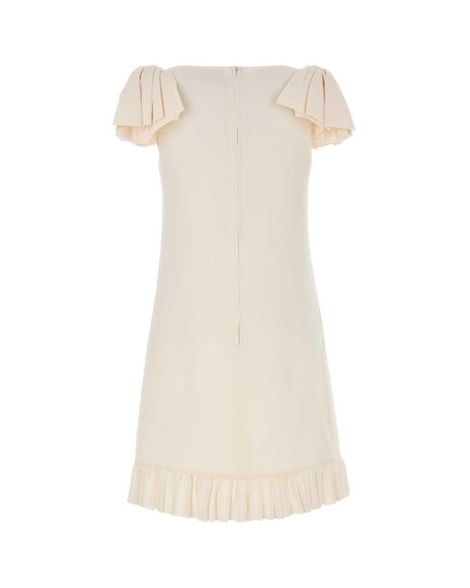Valentino Garavani White Ivory Wool Blend Dress