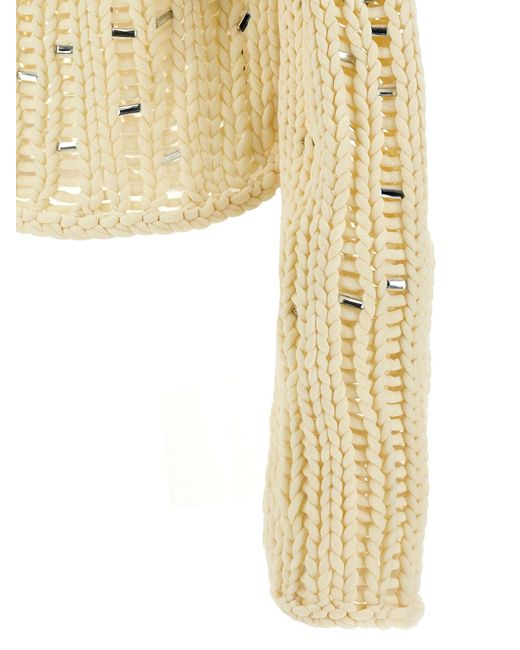 Ermanno Scervino Natural Pullover mit Pailletten