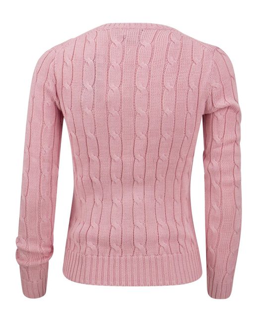 Polo Ralph Lauren Pink Slim-Fit Cable Knit
