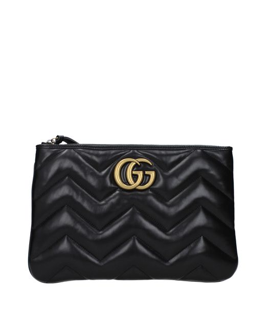 Pochette Marmont Leather di Gucci in Black