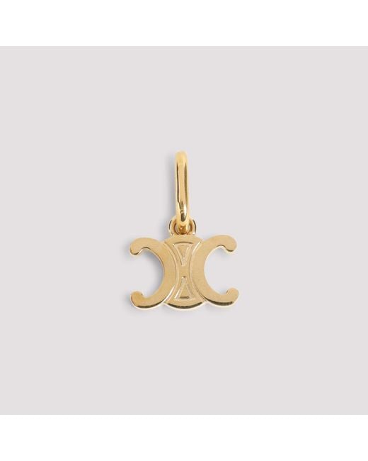 Céline Metallic Mini Triomphe Charm Necklace