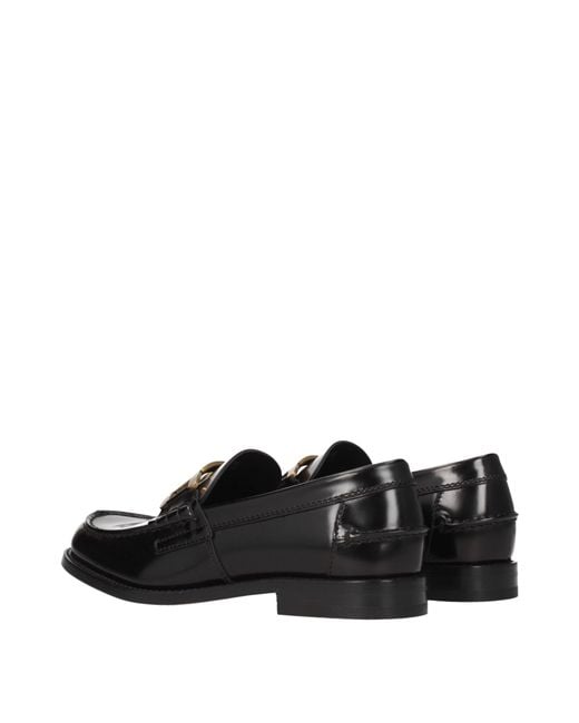 Tod's Black Moccasins Leather
