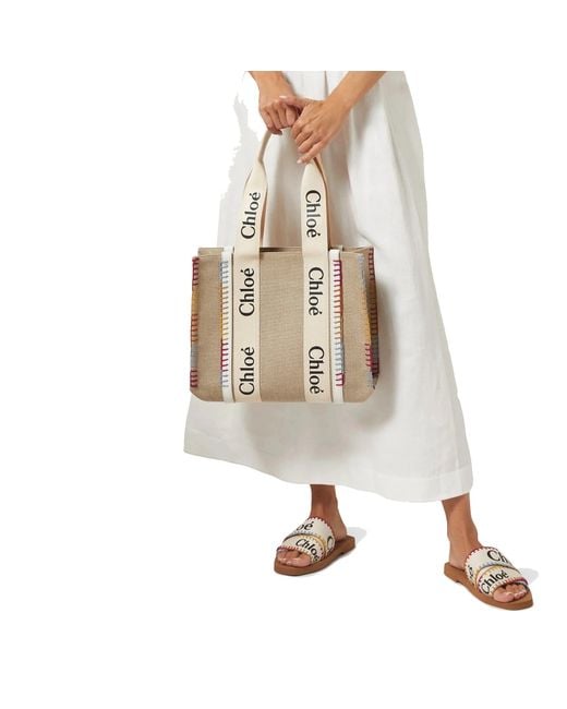 Chloé Natural Woody Medium Tote Bag