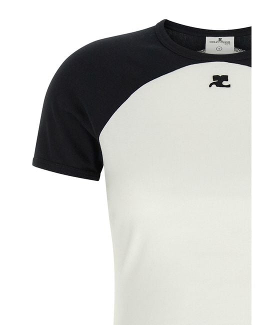 T-shirt du contraste du cercle des terres Courreges en coloris Black