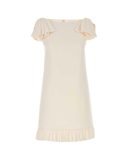 Valentino Garavani White Ivory Wool Blend Dress