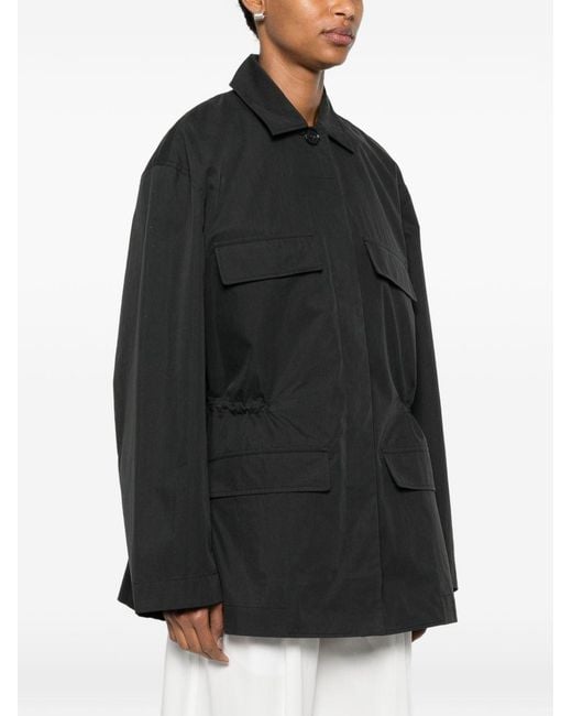 Totême  Black Collared Drawstring Jacket