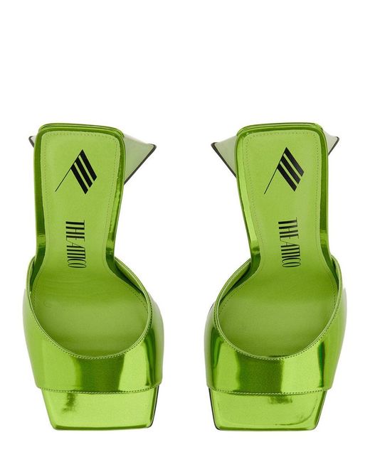 The Attico Green Elevated Flat Devon Sandals