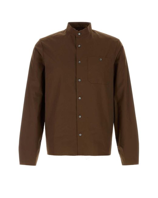Prada Brown Poplin Shirt for men